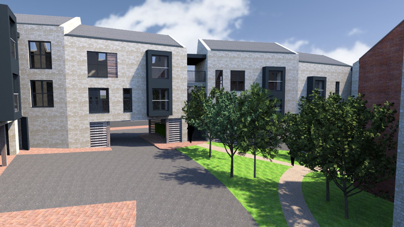 Tayfen Road scheme - courtyard view